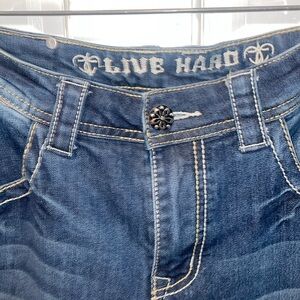 Live Hard Womens Bedazzled Jeans.  Size 12